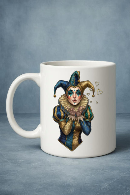 Jester Clipart Bundle mit 18 Harlekin Illustrationen auf transparentem Hintergrund