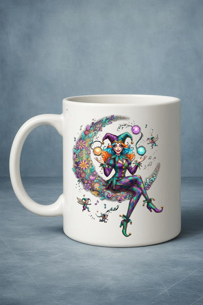 Jester Clipart Bundle mit 18 Harlekin Illustrationen auf transparentem Hintergrund