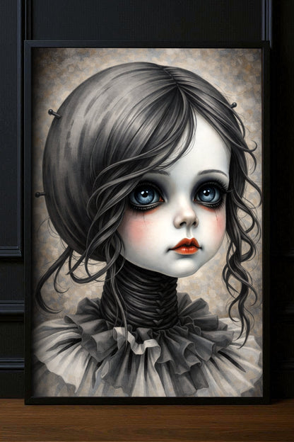 "The Silent Muse" – Fine Art Print | Gothic Mädchen-Porträt im viktorianischen Stil