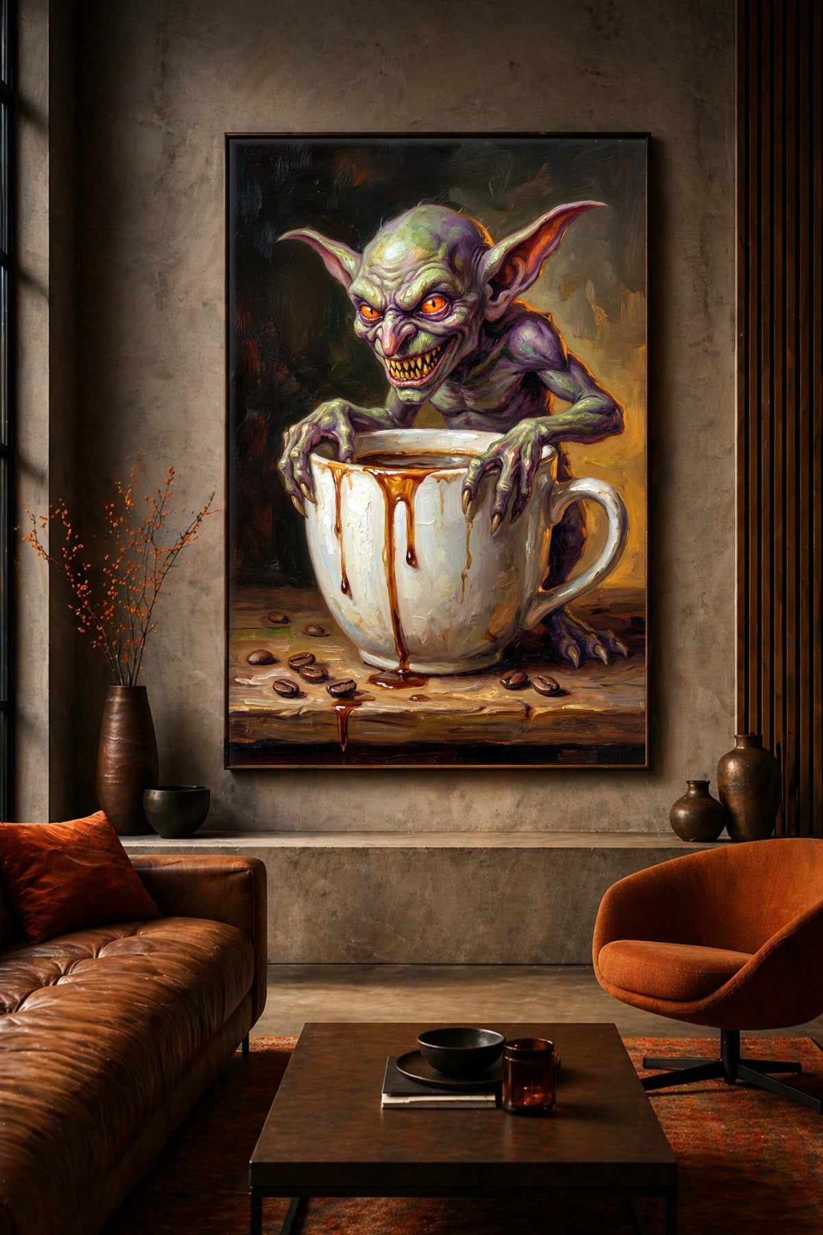 Coffee Goblin Poster – Digitaler Kunstdruck für Gaming Room Decor