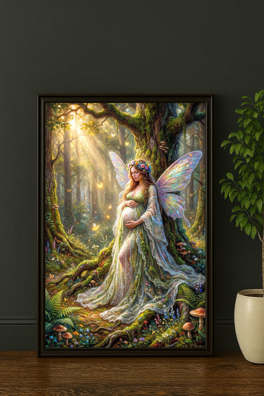 Digitales Gothic Poster mit Drachenschädel, violetten Rosen, cremefarbenen Blüten und Dark-Fantasy-Stimmung