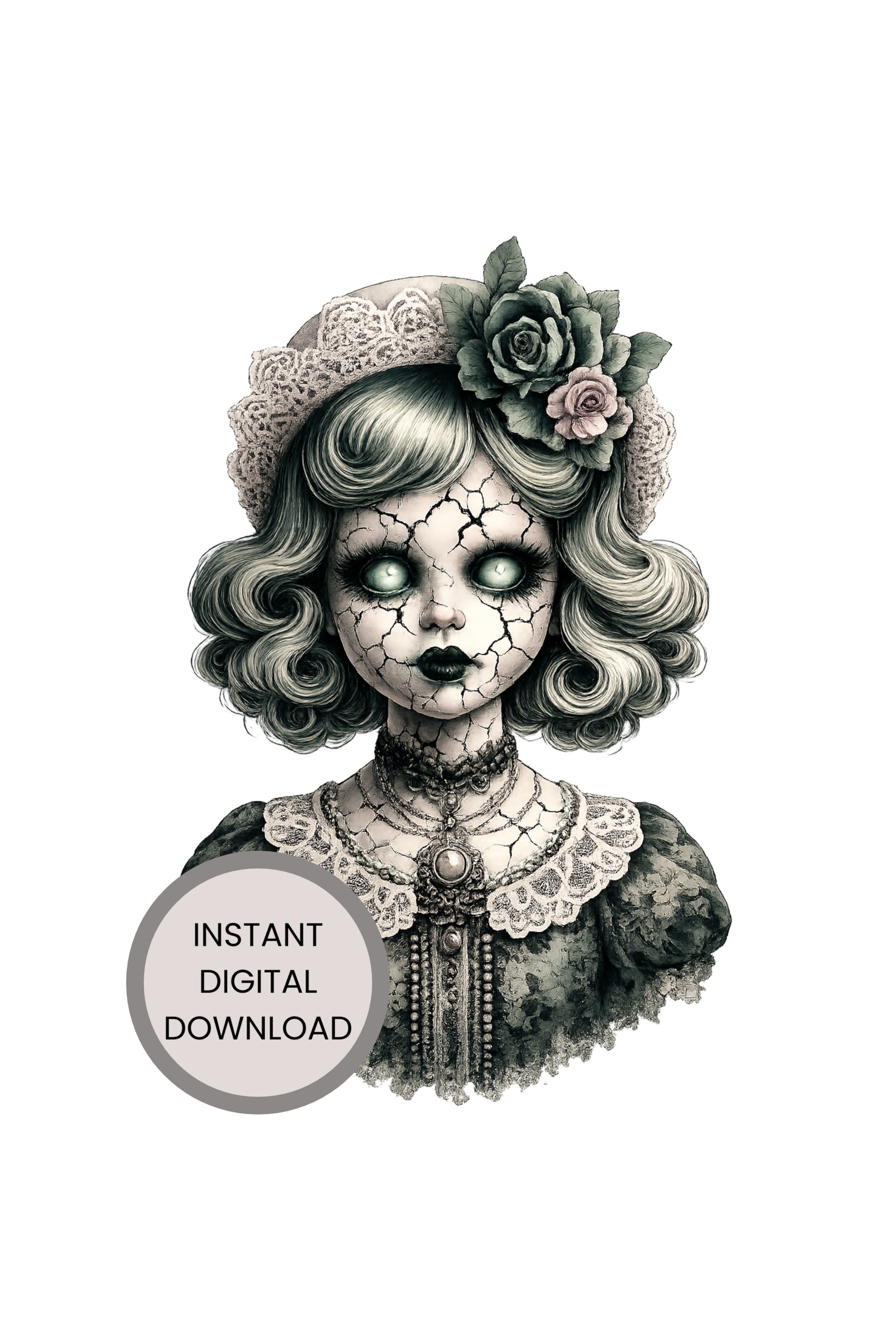 Digitales Clip-Art aus der Serie Haunted Dolls