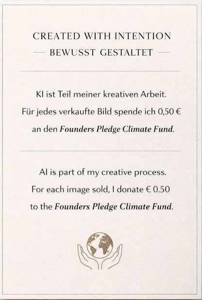 Das Bild erklärt, dass wir pro verkauftem Bild 0,50 € an eine gemeinnützige Organisation sepnden werden.